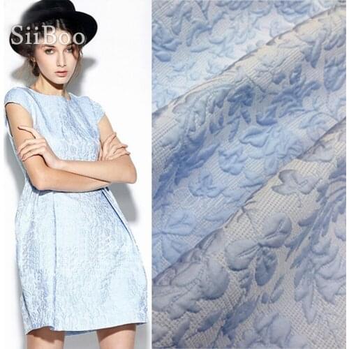 American style 5colors 3D floral jacquard brocade fabric for spring dress coat tissue tejido for sewing SP2685 Free shipping