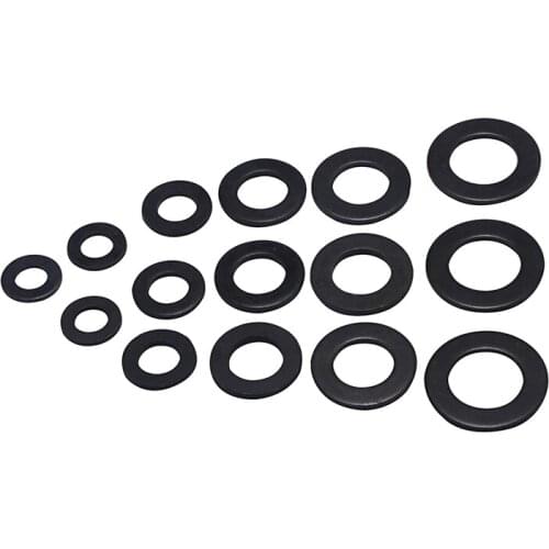 10/100pcs M1.6 M2 M2.5 M3 M3.5 M4 M5 M6 M8 M10 M12 GB97 DIN125 Black 304 Stainless Steel Flat Washer Plain Gasket Pad