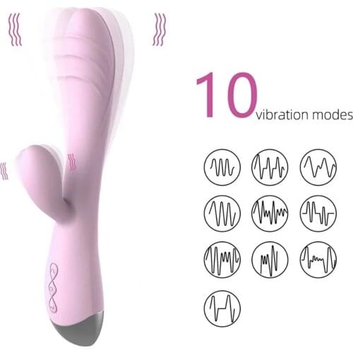 10 Frequency Vibrator Double Vibrator Women Masturbation Device G Spot Vibrator AV Massage Stick USB Charging Sex Toys For Women
