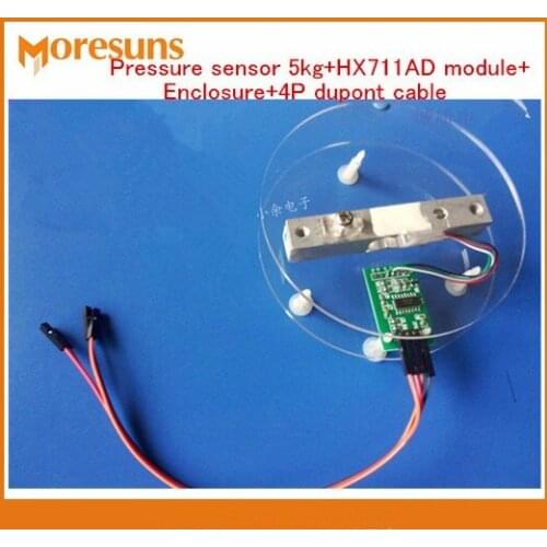 Fast Free Ship 2pcs/lot Pressure sensor 5kg+HX711AD module+4P dupont line weigh electronic scale sensor