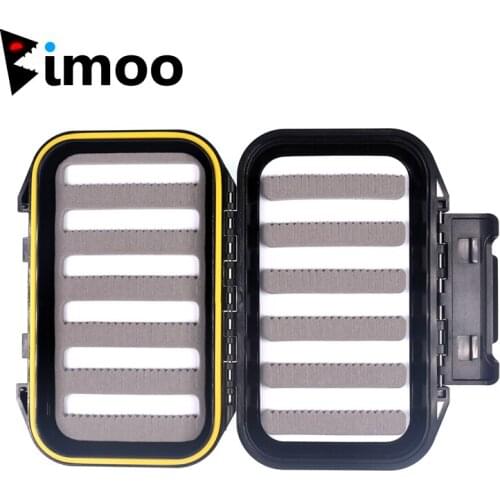Bimoo 2PCS Fishing Fly Box for Nymph Dry Wet Trout Fly Fishing Fly Pocket Waterproof Case
