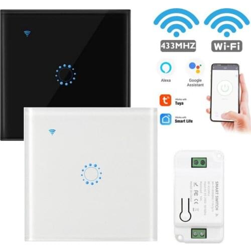 3pc Wifi Wall Touch Wifi DIY Wireless Switch Smart Light Switch 1 2 3 Gang Tuya Smart Home Support Alexa Google Home Smart House