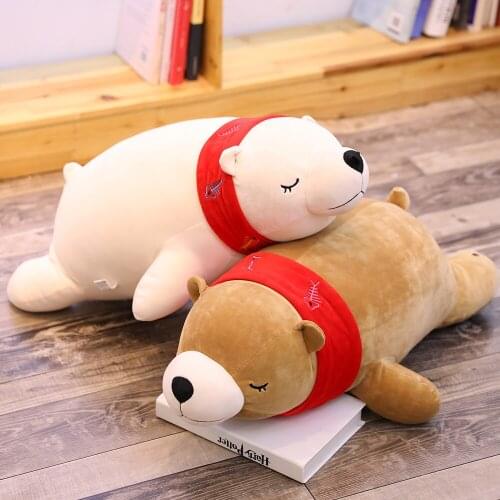 50/70/90CM Cartoon Cute Polar Bear Plush Toy Animal Dolls Toy Sofa Stuffed Cushion Pillow House Decor Children Holiday Gifts