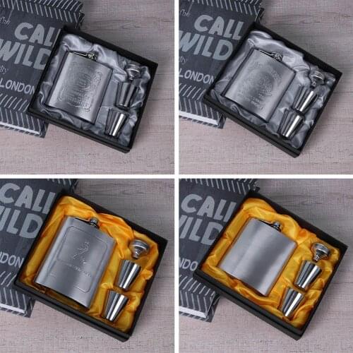 8oz Whiskey Alcohol Liquor Bottle Flagon Stainless Steel Alcohol Funnel Liquor Jack Hip Flask Groomsmen Gift Drinkware Box Set