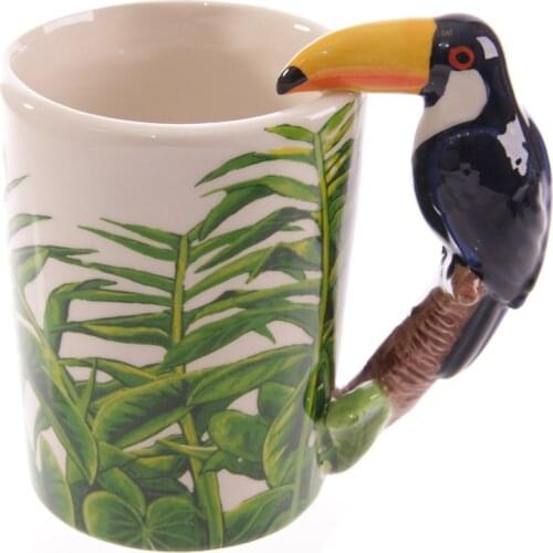 Free Shipping 1 Piece Animal Elephant Shaped Handle Mug Creative Design Ceramic Coffee Milk Tea Mug 3D Animal Shape Panda Cup