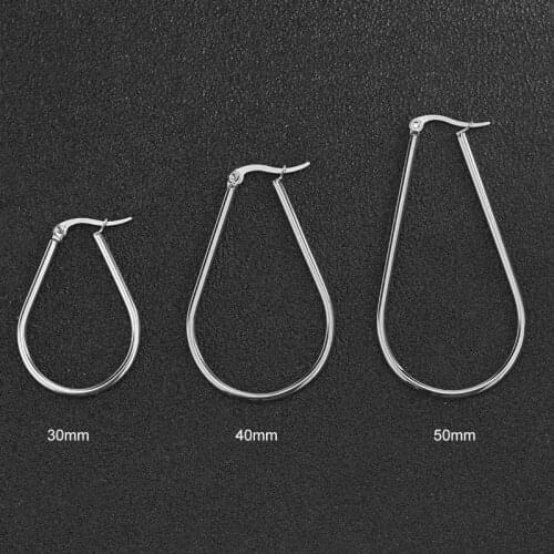 Big Large Oval Circle Earrings For Women Stainless Steel Gold Hoop Earrings Fashion Jewelry Party Wedding Small Accessories