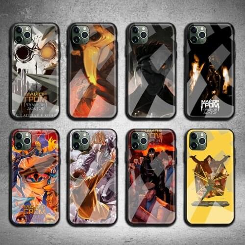 Major Grom Anime Phone Case Tempered Glass For iPhone 12 11 Pro Max Mini XR XS MAX 8 X 7 6S 6 Plus SE 2020 cover