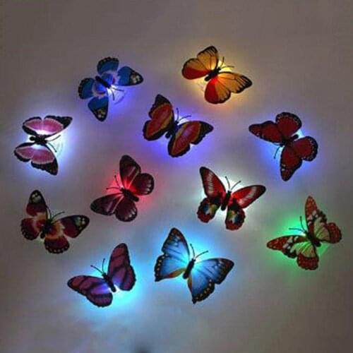 Color light Butterfly Wall Stickers easy installation night light Home living kid room Fridage bedroom decor