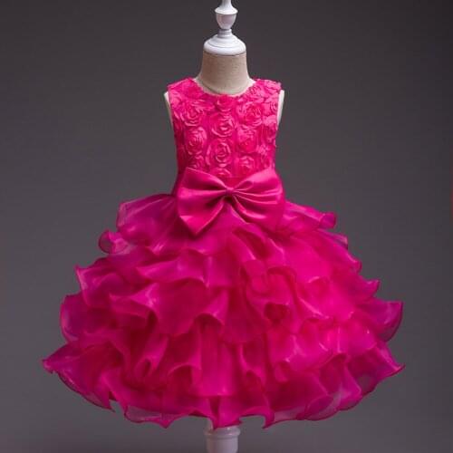 Childrens Party Flower Girl Dresses for Weddings Kids Bridesmaid Ball Gowns Elegant Dress for Teenage Baby Girl Dress Clothes