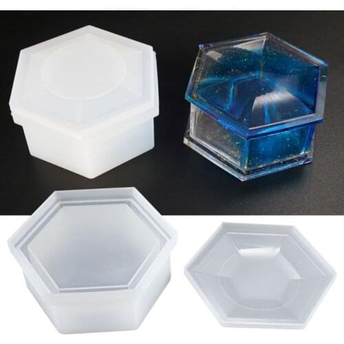 DIY Hexagon Storage Box Mold Crystal Epoxy Plum-shaped Silicone Mould