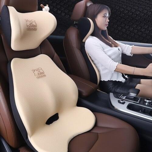 Quality Car Headrest Neck Support Seat Breathable Guard Lumbar Pillow Auto Memory Cotton Protector Cushion Car Head Pillow