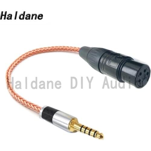 Haldane 4.4mm TRRRS Balanced Male to 4pin XLR Balanced Female OCC Single Crystal Copper Audio Adapter Cable 4.4 to XLR Connector