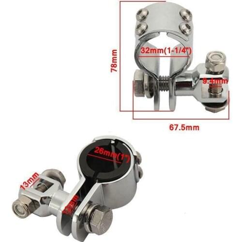 Chrome U-type 7/8" Chrome 3 Piece Motorcycle Footpeg Frame Clamp Exhaust Foot Pegs Lights Speakers Mount Highway Bar U Clamps