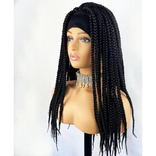M & H black Brown head wig female headband for hair weaving natural hairpiece scarf synthetic hair afro wig
