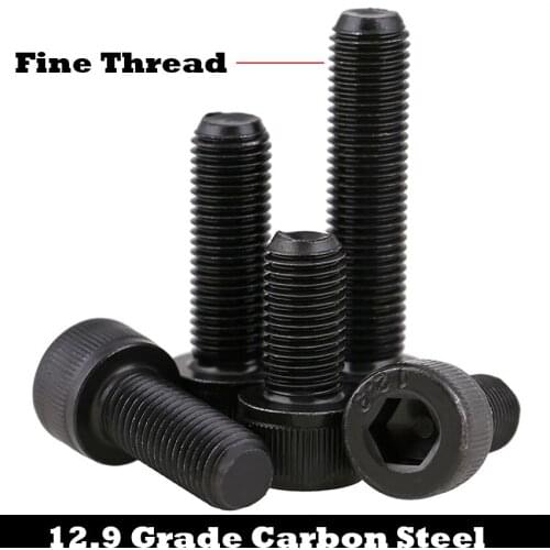 M18*1.5*40/45/50/55 M20*1.5*40/45 1.5mm Pitch 12.9 Grade Carbon Steel Full Fine Thread Cap Allen Head Bolt Hexagon Socket Screw