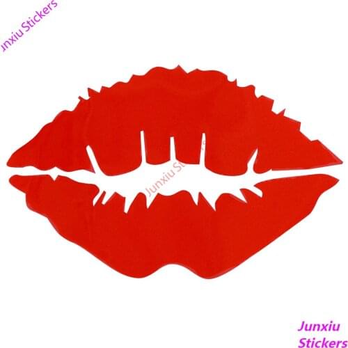 Fashion Car Sticker Red Lips Kiss Funny Window Bumper Motorcycle Laptop Trunk Decal Reflective Decoration Accessories KK 10*7cm