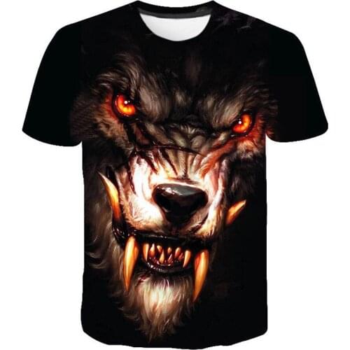 Fashion Men Women 3D Animal Wolf Printed T-shirt Cool Comfortable Funny T Shirts Short Sleeve Shirts Boy Girl Casual Clothes