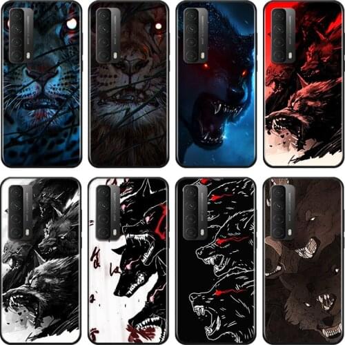 Animal Totem Wolf Lion For Huawei Y9A Y9S Y9 Y8P Y8S Y7A Y7P Y7 Y6 Y6P Y6S Y5P Y5 Prime Pro 2019 2020 Black Soft Phone Case