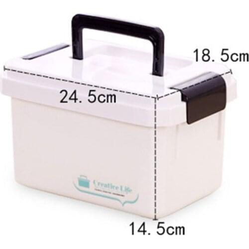 Portable Double Layers Plastic Drug Medicine Storage Box Organizer First Aid Chest Case with Lid for Household Office