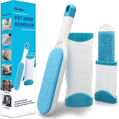 Dropshipping Pet Hair Remover Brush Fur And Lint Removal Brush with Self-Cleaning Base Cleaning Slicker Brush for Dogs Cats