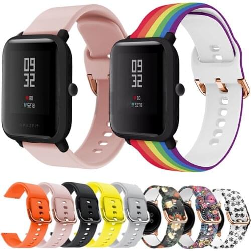 20MM Printing Silicone Strap For Xiaomi Huami Amazfit Bip S/Bip Lite U Pro/GTR 42MM Smart Watch Sport Band For Amazfit GTS 2/GTS