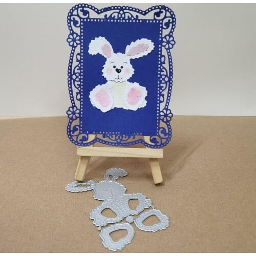 Lovely Easter Rabbit Metal cutting Mould DIY scrapbook Decoration process Die-cut Paper Card making New template