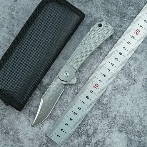 Silver Fox Folding Knife VG10 Damascus Blade Titanium Alloy Handle Outdoor Camping Hunting Pocket Fruit Knife EDC Tool