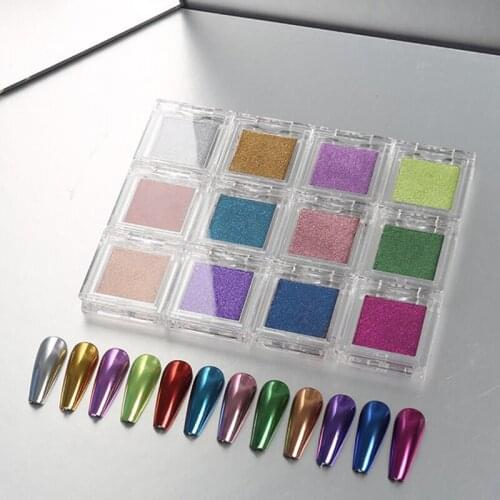 VINIMAY Nail Art Aurora Mirror Chalk Solid Powder Mermaid Pigment Powder For Nail Design Glitter Mirror Nail Powder