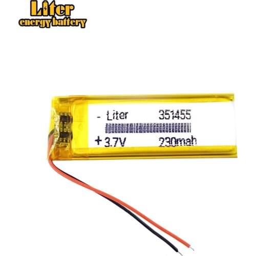 Li-po polymer rechargeable battery 351455 230MAH 3.7V recording pen special battery high quality electric core point reading pen