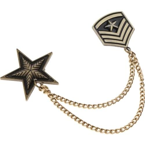 Women Mens Alloy Military Medal Badge Collar Unique Brooch Pin Wedding Party Jewelry
