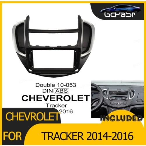 1- 2Din Car DVD Radio Player Frame Audio Fitting Adaptor Dash Trim Kits Facia Panel 9inch For Chevrolet Tracker 2014-2016 Double