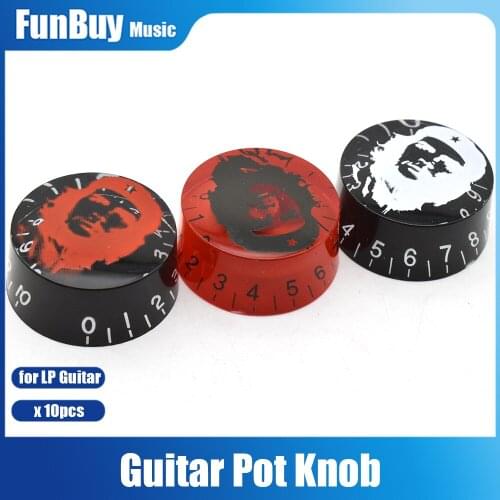 10pcs Acrylic LP Electric Guitar Speed Control Knob Transparent Guitar Knob Tone Volume Pot Cap for LP Electric Guitar