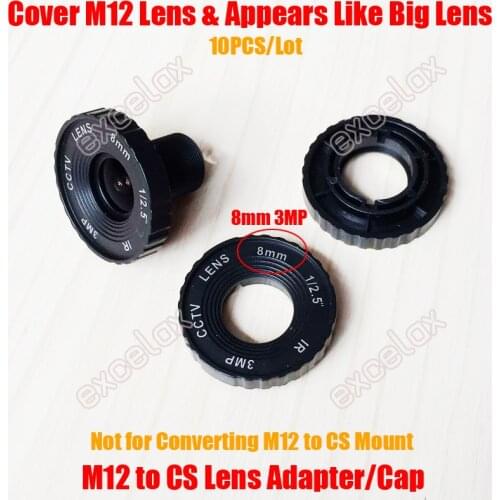 10PCS/Lot M12 to CS Lens Diameter 8mm Adaptor Cap Decoration Cover MTV/CS Mount Adapter Converter Ring for Security CCTV Camera