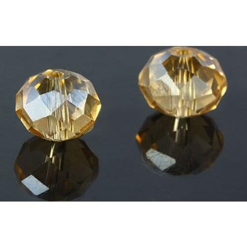 100PCS 8MM Austria Crystal Bead Rondelle Loose Faceted Glass Beads Spacers Beads for Bracelet Jewelry Making