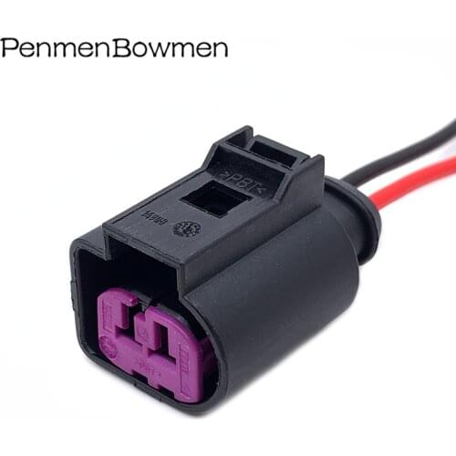 2 Pin 3.5 MM Auto Waterproof Engine Connector Wire Harness Speaker Housing Sensor Female Plug For Magotan Sagitar 1J0973772