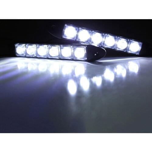 2PCS Car DRL Daytime Running Driving 6LED Lamp Steering Turn Signal Light