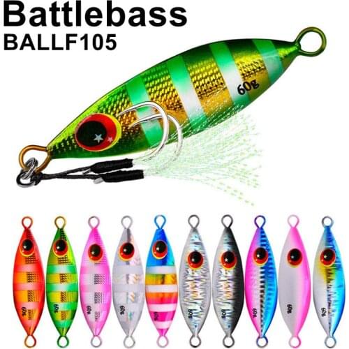 2021 BATTLEBASS Metal Jig Spoon Lure 10G 20G 30G 40G 60G Artificial Bait Shore Slow Jigging Super Hard Lead Bass Fishing Tackle