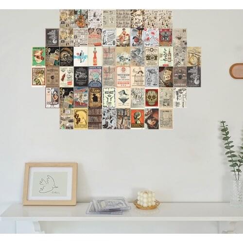 50PCS INS Postcard Photo Collage Set Wall Collage Kit Retro Exqusite Aesthetic wallpaper Posters Bedroom Decor