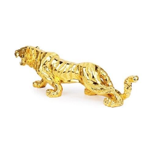 55CM NEW EUROPEAN FURNISHING ARTICLES BIG TIGER GOLD-PLATED DECORATED HANDICRAFT DESK TO PROTECT PEACEFUL FAMILY ADORNMENT
