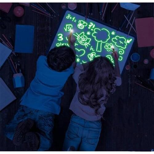 A3 A4 A5 Luminous Drawing Board Graffiti Doodle Drawing Tablet Magic Draw With Light-Fun Fluorescent Pen Educational Toy