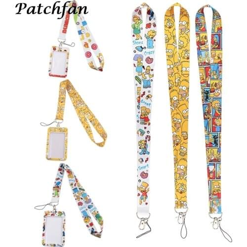 AD440 Patchfan Cartoon Card Holder Keychain Lanyards for keys Badge ID Mobile Phone Rope Gifts