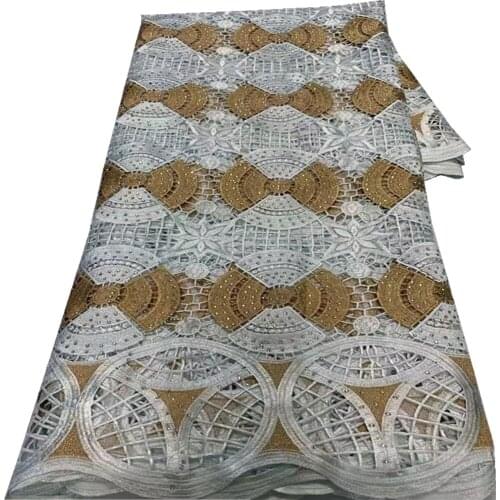 African Lace Fabrics High Quality 2021 African Guipure Cord Lace Fabric Nigerian Lace Fabrics For Women Dress Sewing 2L66-619