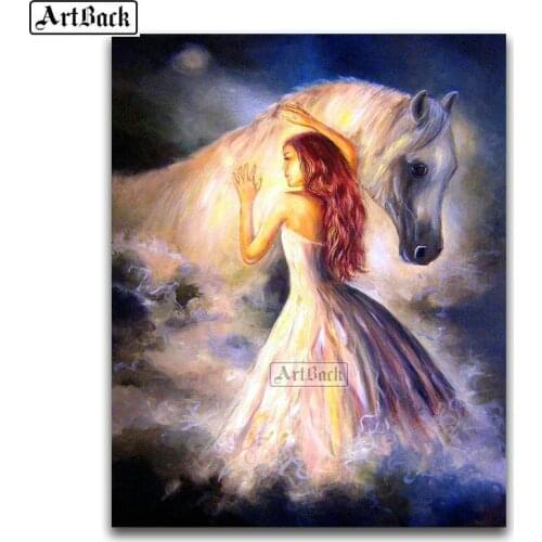 New 5D Diamond Painting Girl Ma Man Square 3d Sticker Diamond Embroidered Home Decoration Mosaic Art Animal