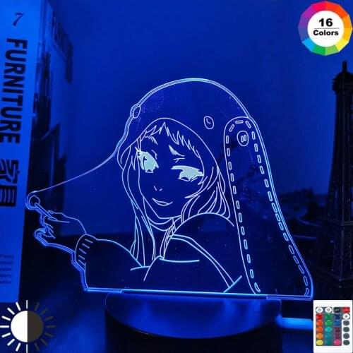 Anime 3d Light Kakegurui Compulsive Gambler Runa Yomozuki Figure for Kids Bedroom Decor Nightlight Manga Gift Room Table Lamp
