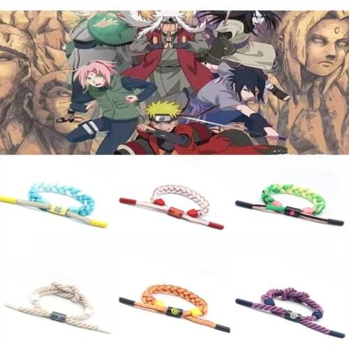 New Naruto Konoha Jiraiya Tsunade Cosplay Accessories Bracelet Orochimaru Uchiha Sasuke Bangles Wristband Hand Knitting