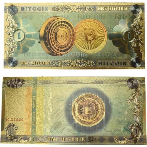 Hot One Bitcoin Banknote Gold Foil BTC Bitcoin coin Plastic cards For Collection