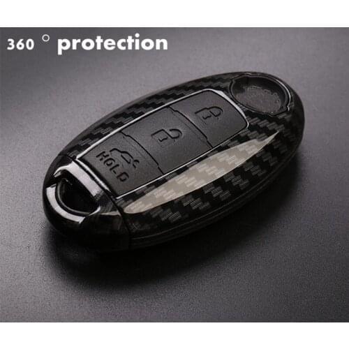 Carbon Fiber Shell Car Remote Key Cover Case For Nissan Qashqai J10 J11 X-Trail t31 t32 kicks Tiida Pathfinder Murano Note Juke