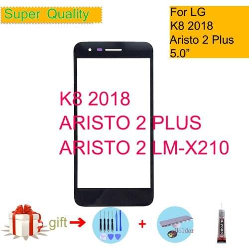 For LG K8 2018 Aristo 2 Plus SP200 MX210 LM-X210 Touch Screen Front Glass Panel Front Outer Glass Lens For LG K8 2018 LCD Glass