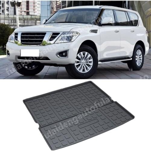 For Nissan Armada Patrol Y62 2016-2020 All weather Car pad Cargo TPO Mat Rear Trunk Tray Liner Carpet Car Accessories