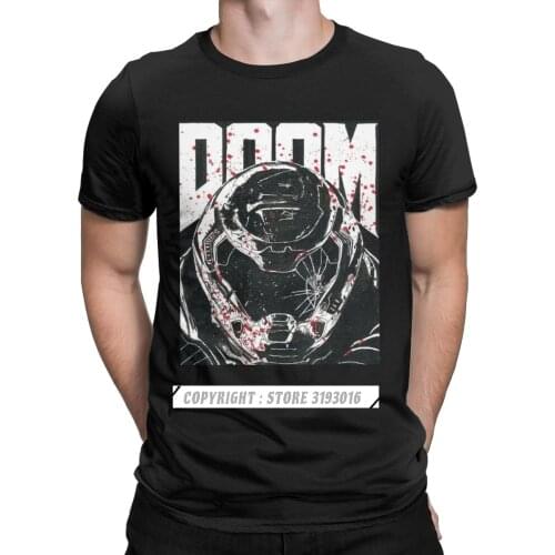 Aesthetic Hip Hop T-Shirts Doom Eternal Doomslayer Mens T Shirts Doomguy Doom Slayer Cacodemon Novelty Tee Shirt